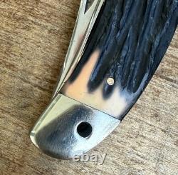Vintage Kabar 1184 Folding Hunter Rare Serrated Skinner USA Knife