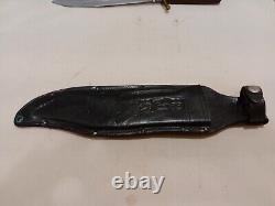 Vintage Kabar 1210 J. Bowie Hunting Fixed Blade Knife & Sheath