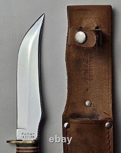 Vintage Kabar 1237 USA Hunting Knife With Leather Sheath Excellent