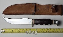 Vintage Kabar 1237 USA Hunting Knife With Leather Sheath Excellent