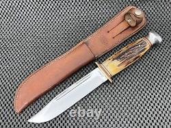 Vintage Kabar Stag Fixed Blade Hunting Fighting Knife