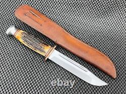 Vintage Kabar Stag Fixed Blade Hunting Fighting Knife