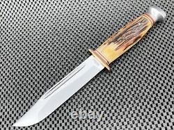 Vintage Kabar Stag Fixed Blade Hunting Fighting Knife