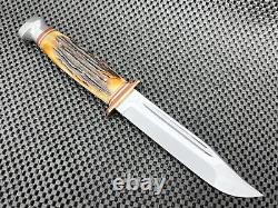 Vintage Kabar Stag Fixed Blade Hunting Fighting Knife