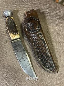 Vintage, Kabar, Union Cutlery Co, Stag, Very Nice, Custom Sheath