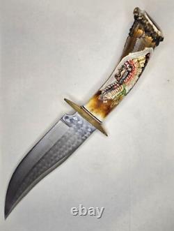 Vintage Ken Richardson 12 Antler knife with RARE Chief's Head Design (3002)
