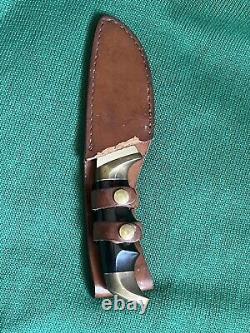Vintage Kershaw Japan 1032 Fixed Blade Skinner Skinning Knife with Leather Sheath