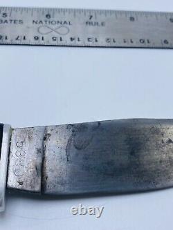 Vintage Kinfolks Fixed Blade Bushcraft Hunting Knife 1930-50 Stag Handle Sharp