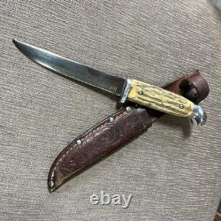 Vintage Kinfolks, Stag handle, Orig. Sheath, Nice