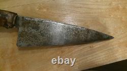 Vintage Knife Handmade Stag Handle Custom Fighting Hunting Skinning w Sheath