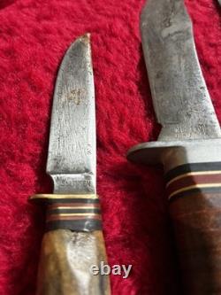 Vintage Knife Lot of 4 Solingen Germany Western 66 USA Stag Antler Carving