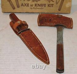 Vintage Kutmaster Ranger Fixed Blade Knife & Axe Set in original box NICE SET