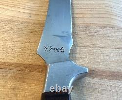Vintage Lakota Fish Hawk H Suzuki Seki Japan Fixed 3.25 Blade Knife Ebony Handl