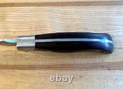 Vintage Lakota Fish Hawk H Suzuki Seki Japan Fixed 3.25 Blade Knife Ebony Handl