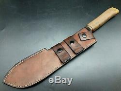 Vintage Lamb Splitter razor sharp Big Game Buffalo butcher knife custom sheath