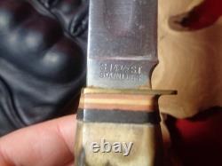 Vintage Lamplough Cutlery Hunting Knife Solingen Germany Stag Handle with Sheath