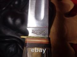 Vintage Lamplough Cutlery Hunting Knife Solingen Germany Stag Handle with Sheath