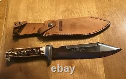 Vintage Lamplough Cutlery Solingen Fixed Blade Hunting Knife With Sheath