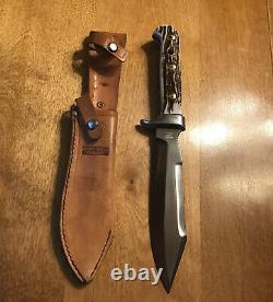 Vintage Lamplough Cutlery Solingen Fixed Blade Hunting Knife With Sheath