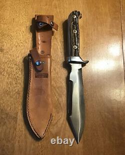 Vintage Lamplough Cutlery Solingen Fixed Blade Hunting Knife With Sheath