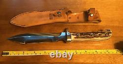 Vintage Lamplough Cutlery Solingen Fixed Blade Hunting Knife With Sheath