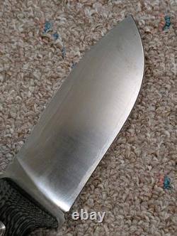 Vintage Lion Steel Knife Fixed Blade Composite Handle Panels withSheath Fantastic