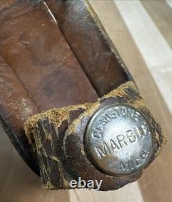 Vintage MARBLE'S GLADSTONE IDEAL FIXED BLADE HUNTING KNIFE withLEATHER SHEATH