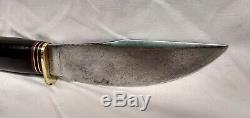 Vintage MARBLES Gladstone Michigan USA Fixed Blade Hunting Knife Leather Handle