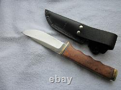 Vintage MERLE W SEGUINE hunting knife 10 wood handle w CUTCO sheath, NOS