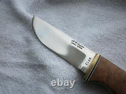 Vintage MERLE W SEGUINE hunting knife 10 wood handle w CUTCO sheath, NOS