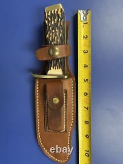 Vintage Made in USA Schrade 171UH Uncle Henry Pro Hunter Knife with Leather Sheath