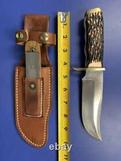 Vintage Made in USA Schrade 171UH Uncle Henry Pro Hunter Knife with Leather Sheath