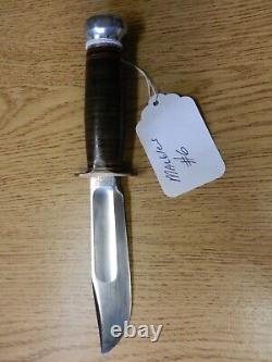 Vintage Marble's Fixed Blade Hunting Knife With Leather handle 9 1/8 Mich. USA #6