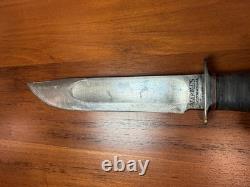 Vintage Marble's Gladstone 7 Blade Ideal Hunting Knife Stacked Leather Handle