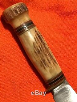 Vintage Marbles Gladstone Mich. Woodcraft Stag On Stag Antler Hunting Knife
