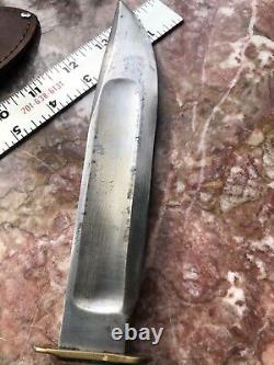 Vintage Marbles Stag Handle Fixed Blade Knife With Sheath Gladstone Michigan USA