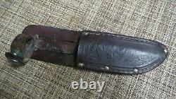 Vintage Marbles Woodcraft Fixed Blade Knife with Original Moose Sheath