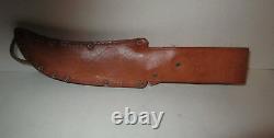 Vintage Mid Century Puma 6393 Skinner Knife Bowie Stag w Leather Sheath 1968