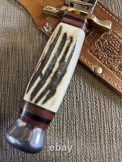 Vintage Near Mint, Rewwappen, Linder Messer, Orig. Sheath, Stag