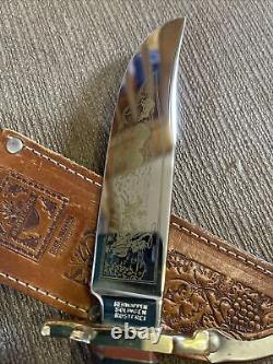 Vintage Near Mint, Rewwappen, Linder Messer, Orig. Sheath, Stag