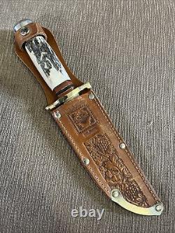 Vintage Near Mint, Rewwappen, Linder Messer, Orig. Sheath, Stag