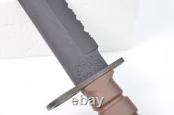 Vintage OKC Survival Camping Hunting Knife Genuine + Scabbard Ontario Co USA