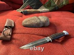 Vintage Olcut Union Cut. Co. Olean NY. Stacked Leather Knife with Sheath