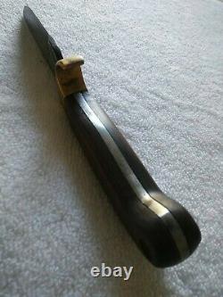 Vintage Olsen Ok H. C. Mi. Fixed Blade Hunting Knife Redwood Handle. Solid. Nice