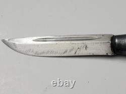 Vintage Omni Makipelkola Finland Puukko Knife with Leather Sheath E233