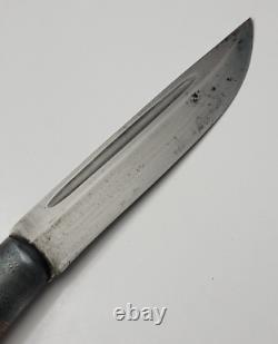 Vintage Omni Makipelkola Finland Puukko Knife with Leather Sheath E233
