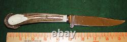 Vintage Original Linder-Messer Solingen Inox Blade, Stag Handle 9 1/2 Knife