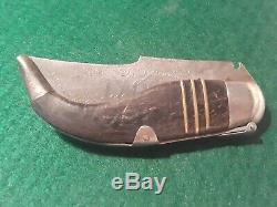 Vintage Original Spanish Horn Leverlock Navaja Folding Pocket Knife Hunting