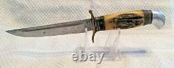 Vintage P. Holmberg Eskilstuna Sweden Fixed Blade Hunting Knife & Sheath 9