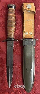 Vintage Parker Brothers Combat Spear Point Knife M8 A1 Scabbard